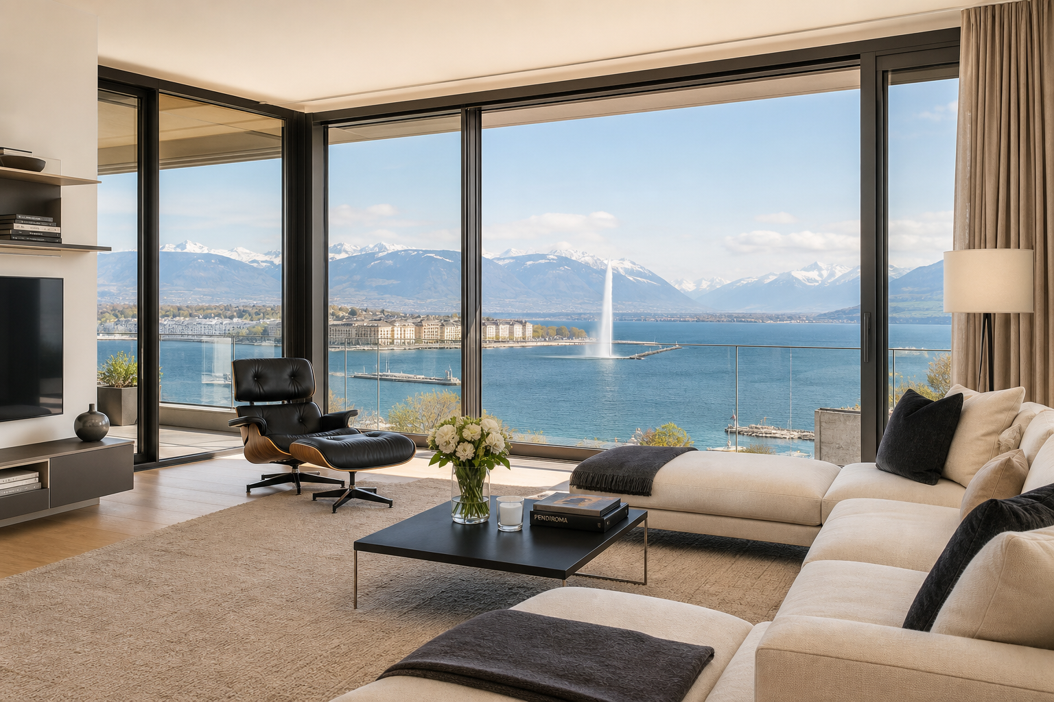 Appartement de standing avec vue sur le Lac Léman à Genève